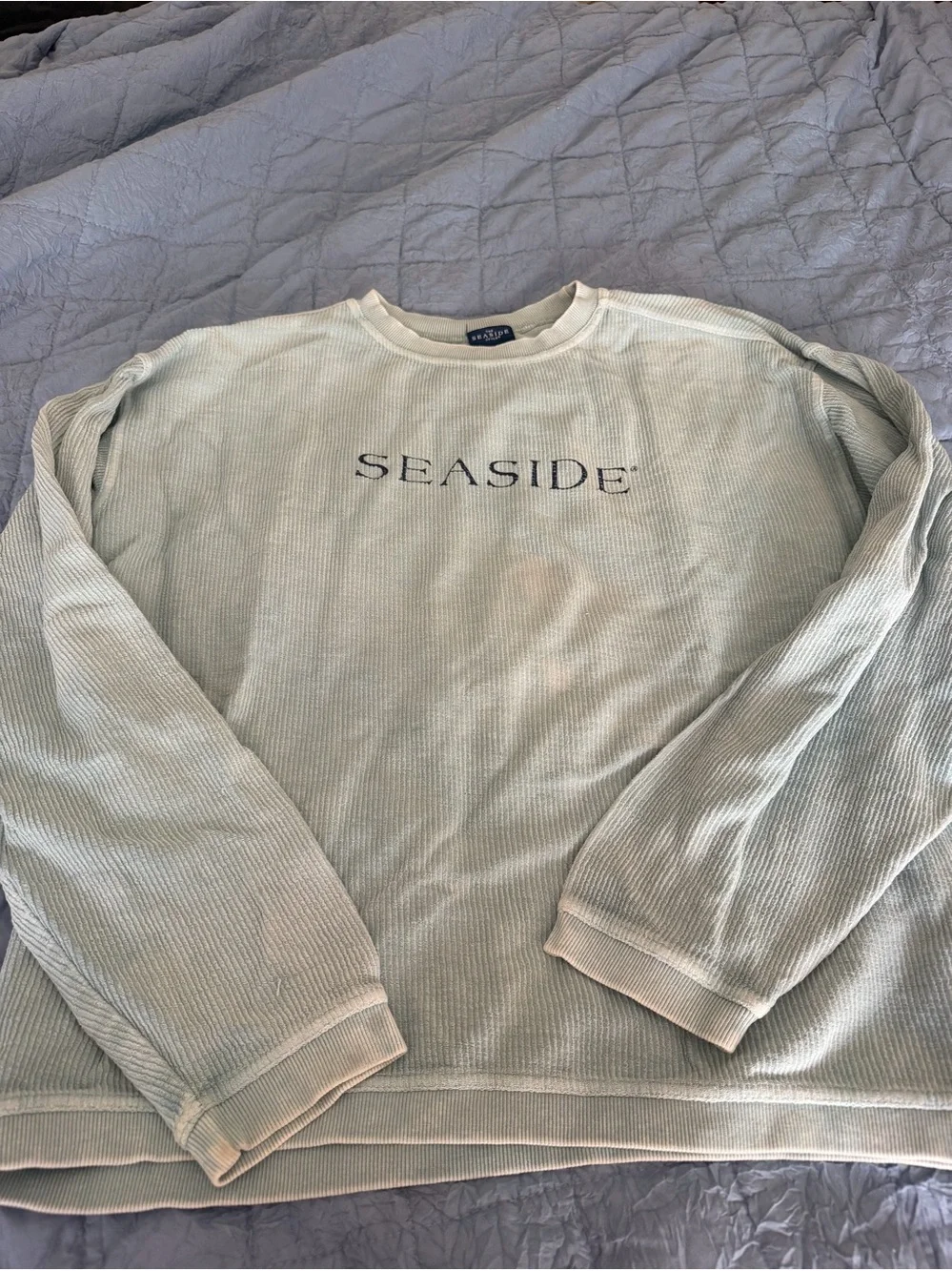 The Seaside Style Seaside Crewneck Sweatshirt in Sage whitewash size medium